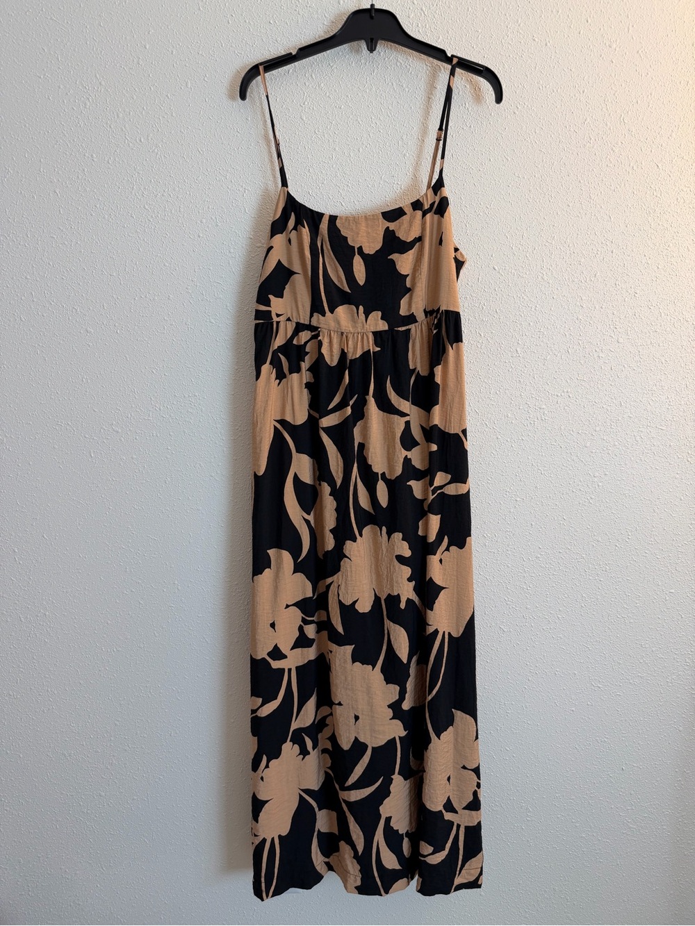 a new day Black Maxi Dress with Tan Floral Print